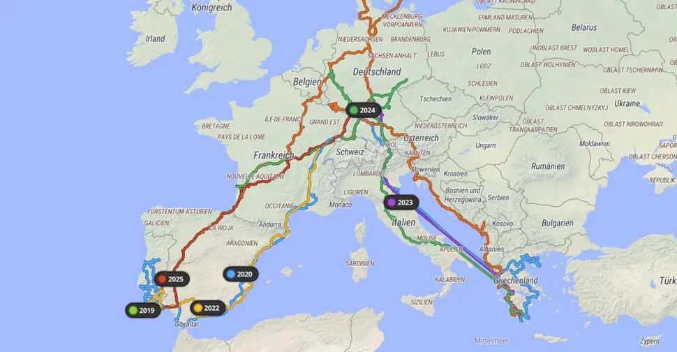 trackiwi Touren-Analyse mit GPS-Route einer Wohnmobilreise